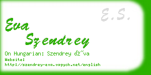 eva szendrey business card